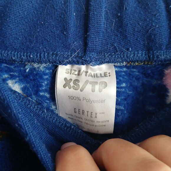 Fuzzy Lounge Pants XS Blue Cow Head Print Elastic Waist Leisure Weekend - Picture 3 of 8